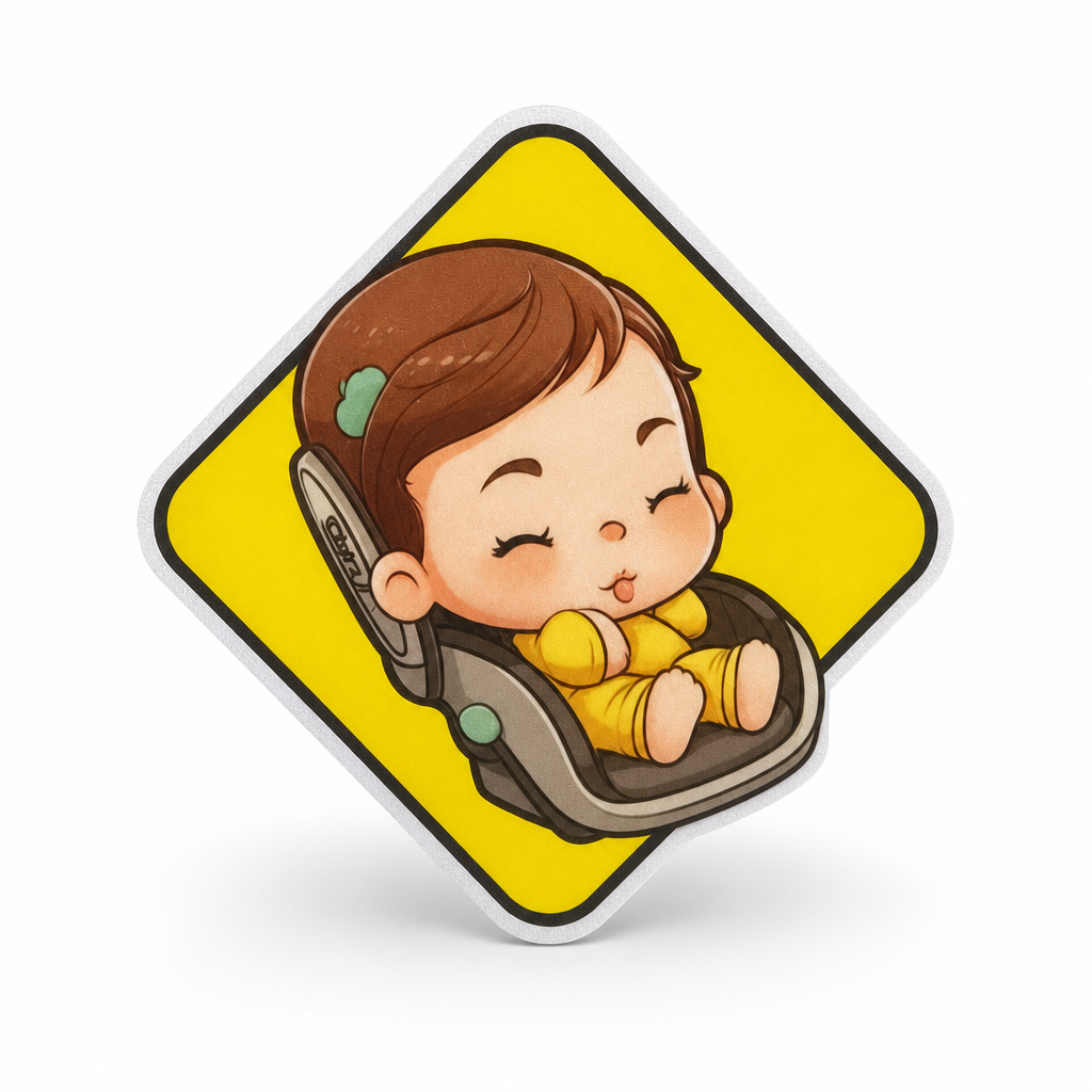 96 Pieces Car Safety Warning Sign, Yellow Diamond Vehicle Notice, 18 x 18 cm