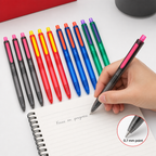 72 Pieces Gel Pens 0.7mm Fine Point, 12 Pieces, Assorted Barrel Colours for Writing, Notes and Stationery