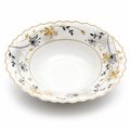 120 Pieces Opal Bowl, 5 Inch, White Floral Serving Bowl with Scalloped Edge