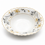 120 Pieces Opal Bowl, 5 Inch, White Floral Serving Bowl with Scalloped Edge