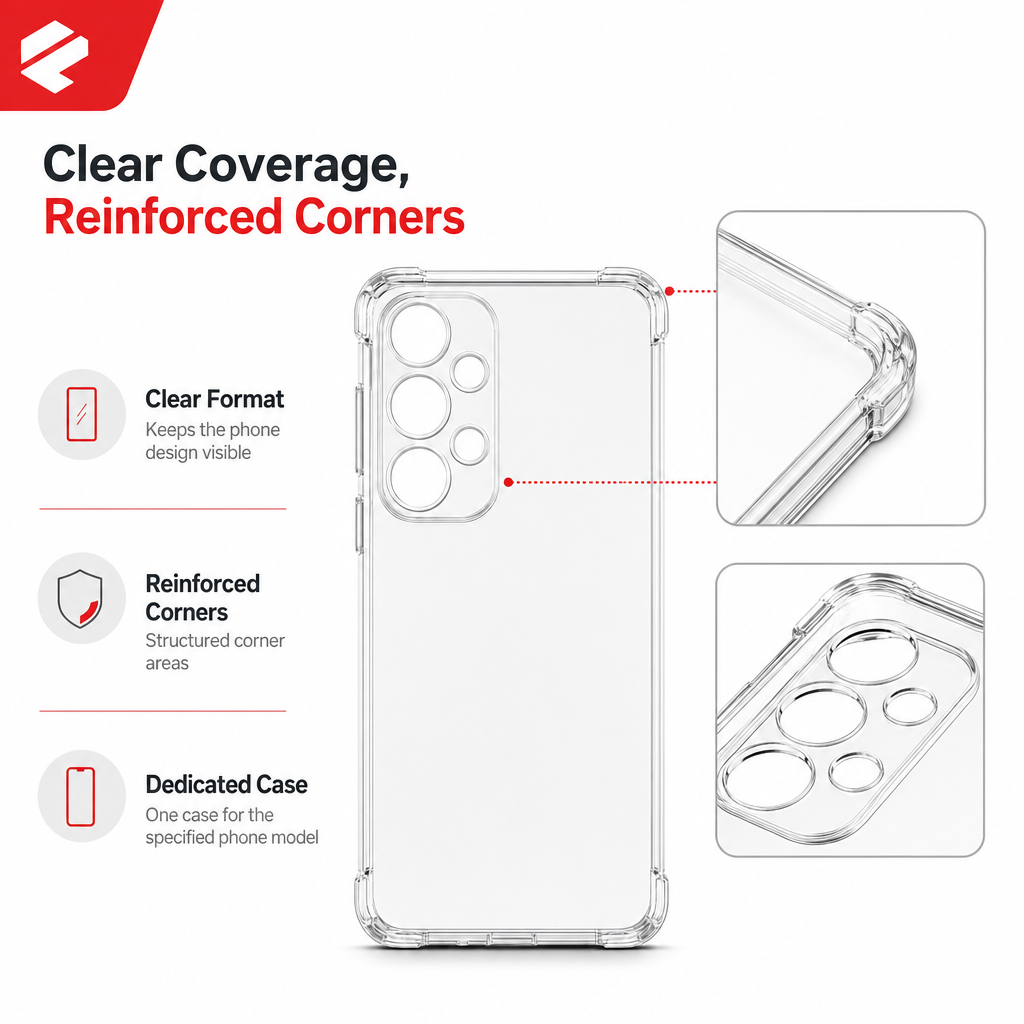 240 Pieces Clear Protective Phone Cases with Reinforced Corners, Single Piece