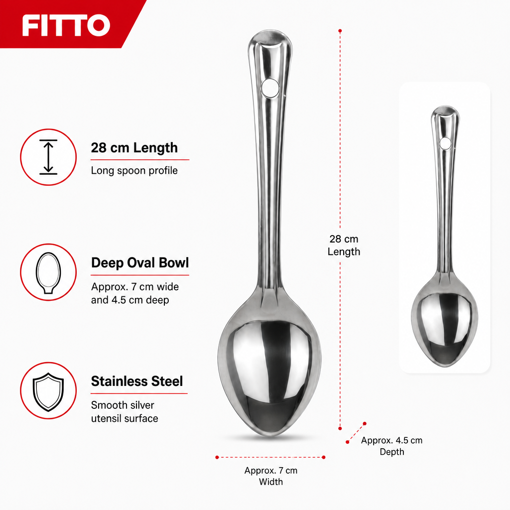 144 Pieces Stainless Steel Basting Spoon, No. 2, 28 cm