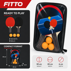 96 Pieces Table Tennis Racket Set with Balls, Compact Recreational Sports Equipments, 30 x 20 x 6 cm