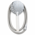 96 Pieces Chrome Hand Shower Head with White Handle and 1.5 m Flexible Hose
