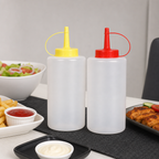 120 Pieces Plastic Squeeze Condiment Bottles, Red and Yellow, 2-Piece Set for Sauces and Dressings