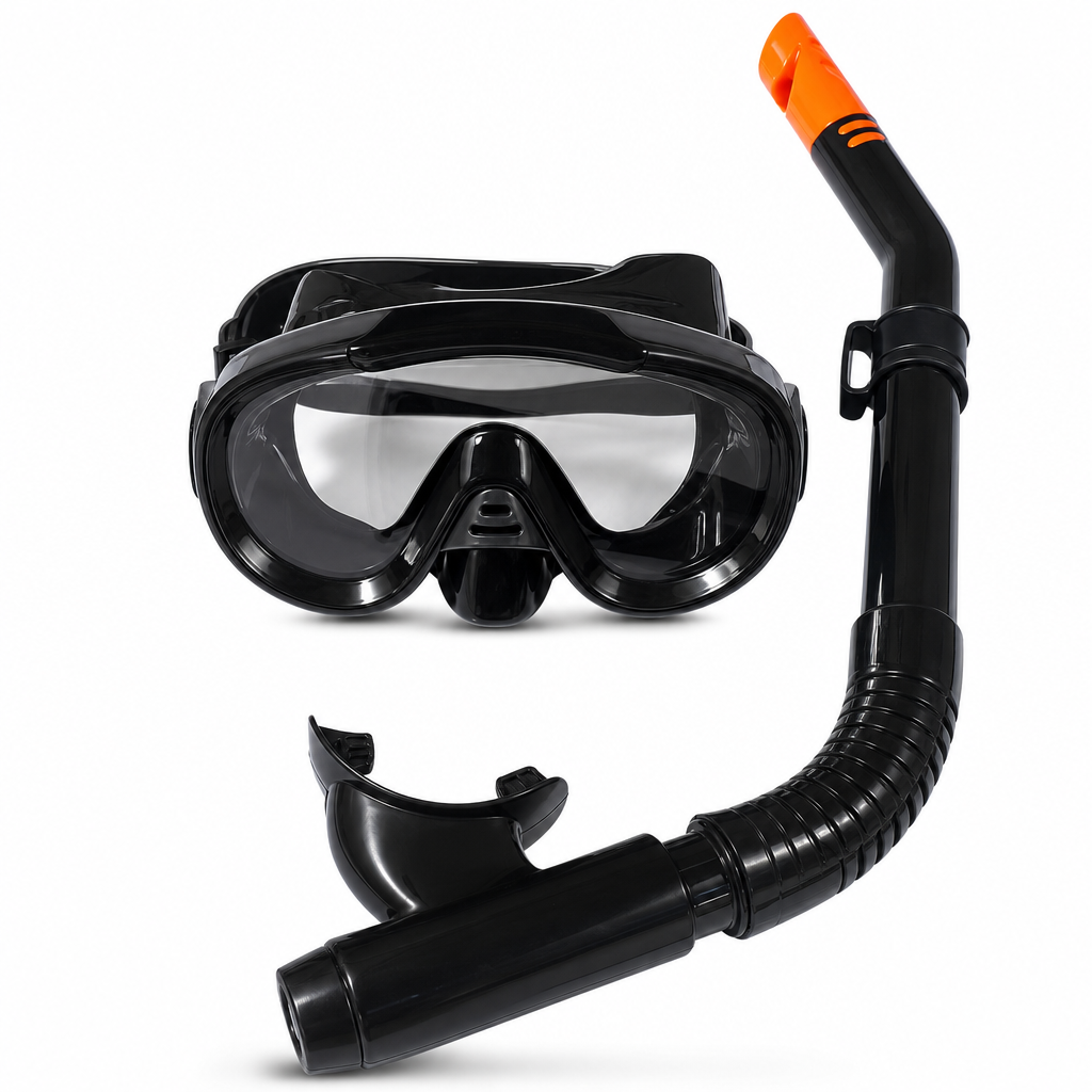 72 Pieces Swimming Mask and Snorkel Set, Black