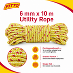 240 Pieces Braided Utility Weight Rope Coil, 6 mm x 10 m, Yellow and Red, 1 Roll
