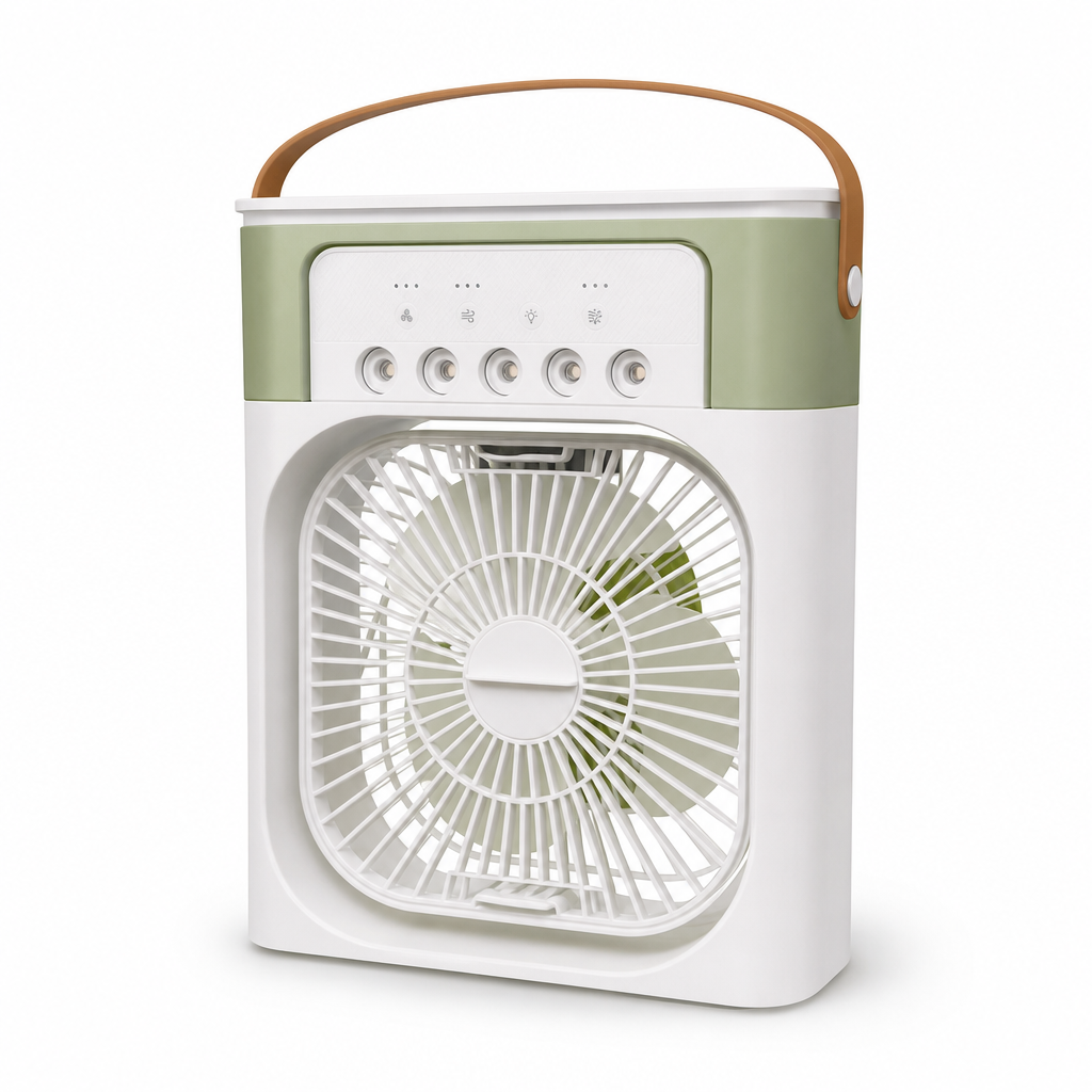 96 Pieces Portable Air Cooler Fan, White and Olive Green, 1 Piece, Compact Desktop Design