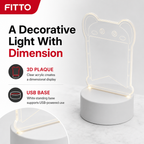 96 Pieces 3D Acrylic LED Night Lights with USB Base, Clear Plaque and White Stand, 1 Piece
