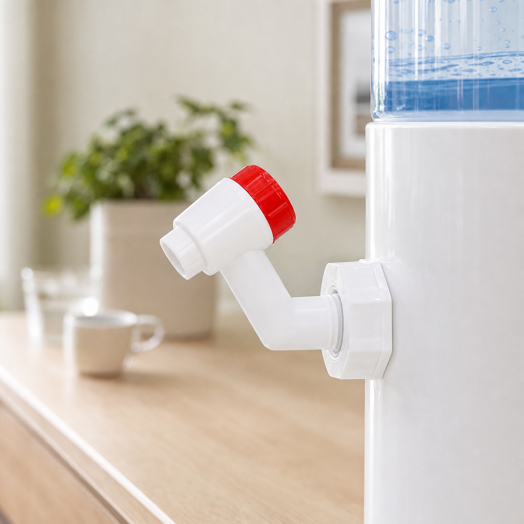 240 Pieces Water Dispenser Replacement Plastic Push Handle Tap, 15mm Thread, White and Red, 1 Piece