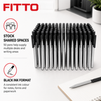 72 Pieces Ball Pens, Black Ink, 50 Pack, Everyday Writing Supplies for Office, Study and Paperwork
