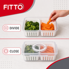 96 Pieces Clear 8-Compartment Food Storage Box with Locking Lid, 29 × 21 × 7 cm