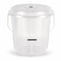 96 Pieces Transparent Plastic Bucket with Lid and Carry Handle, 9 Litre