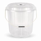 96 Pieces Transparent Plastic Bucket with Lid and Carry Handle, 9 Litre