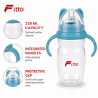 120 Pieces Feeding Bottle 330 ml with Handles and Protective Cap, Single Piece, Assorted Colour