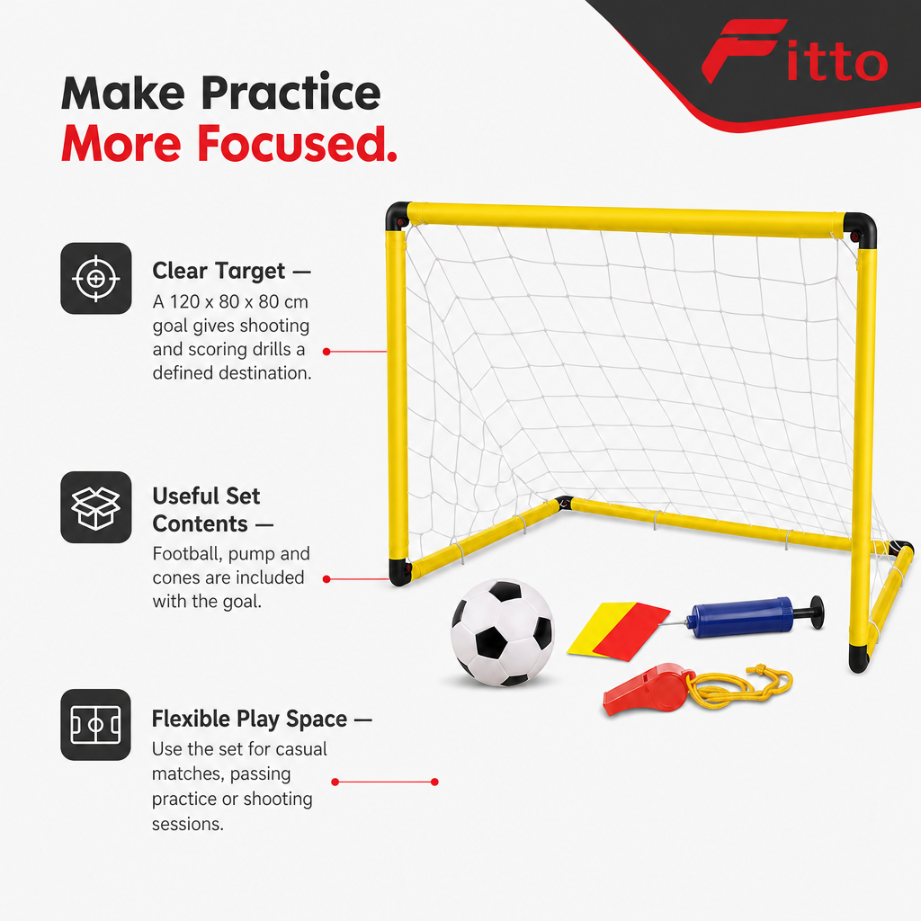 48 Pieces Football Goal Sets, 120 x 80 x 80 cm, with Ball, Pump and Cones