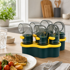 240 Pieces Manual Spice Grinder Set, 5 Pieces, Dark Green with Yellow and Clear Details