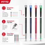 72 Pieces Gel Pens 0.7mm Assorted Colours 4-Pack for School, Office and Everyday Writing