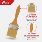 240 Pieces Paint Brush With Wooden Handle, 2.5-Inch Flat Head, 1 Piece