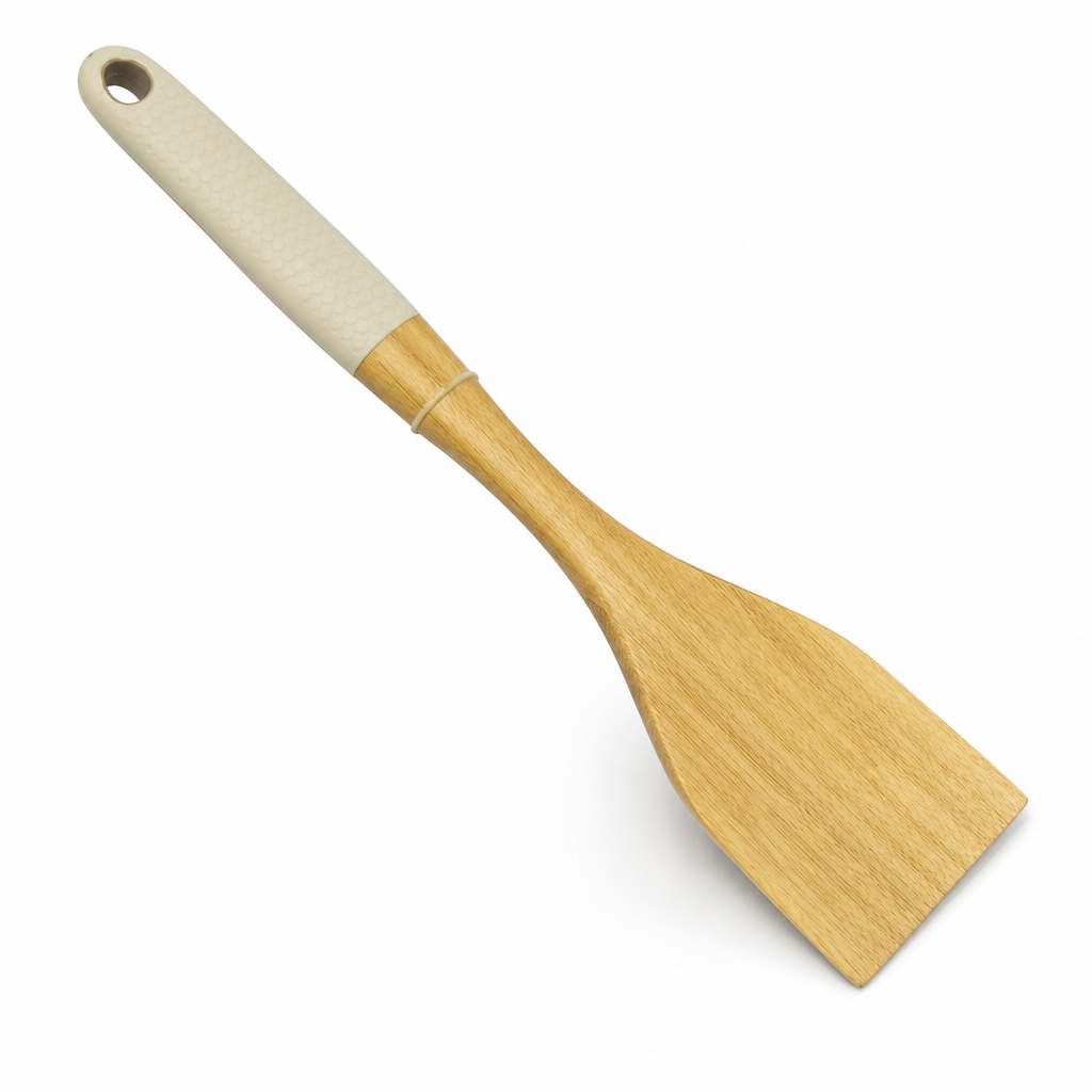 96 Pieces Wooden Solid Turner, 32 cm Kitchen Spatula for Cooking and Food Flipping