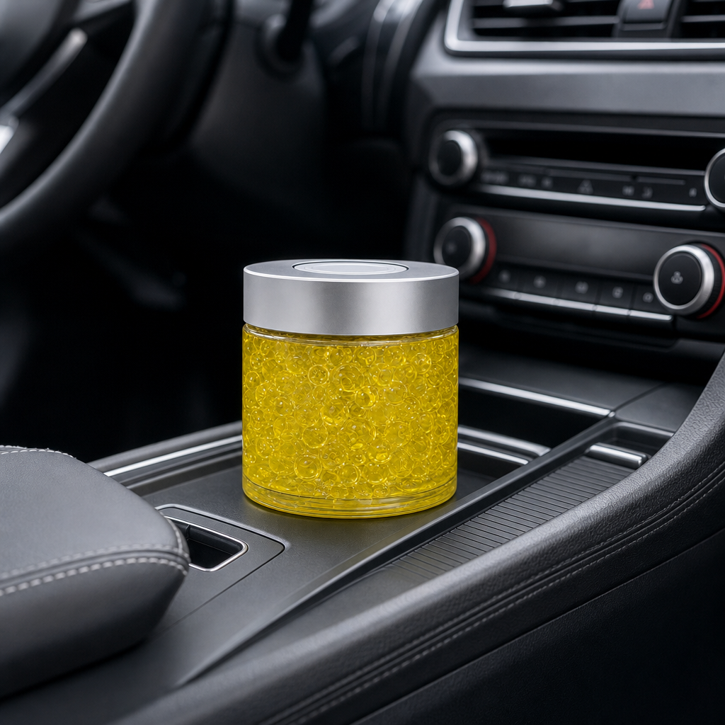 96 Pieces Fragrance Spheres Car & Home Air Freshener, Lemon Scent, 130g Jar
