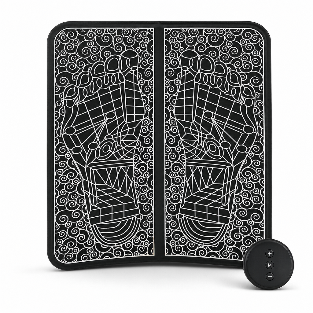 96 Pieces Black Foot Massager Mat, Floor Format with Control Unit, 1 Piece, 42 x 32 x 5 cm