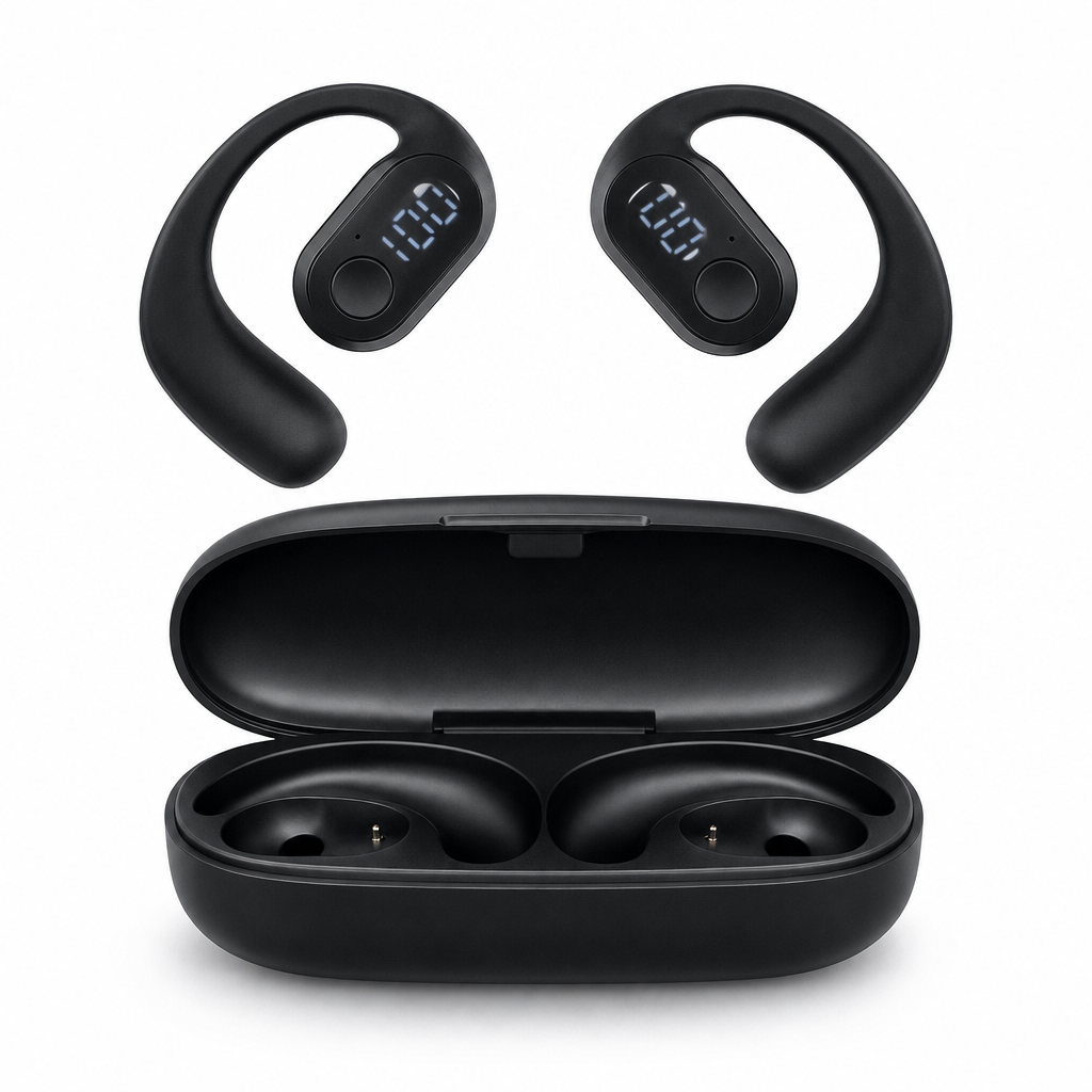 120 Pieces Open Wireless Stereo Earphones with Charging Case, Black, NB-05