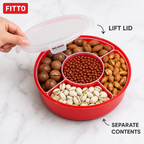 96 Pieces Round Divided Food Storage Containers with Lid, Masala and Snack Organizer, 26 x 26 x 11 cm