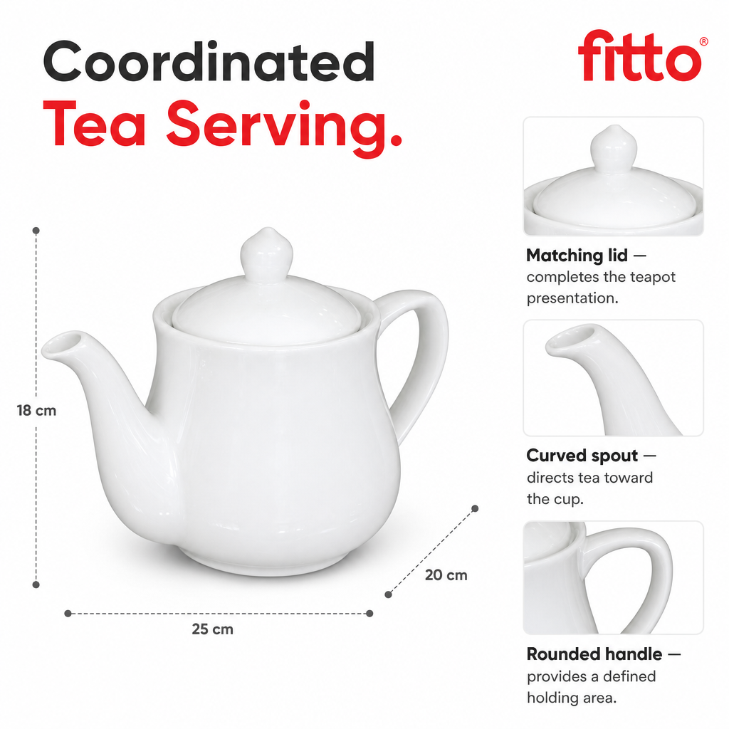 96 Pieces Ceramic Teapots with Lid, White, 1 Piece