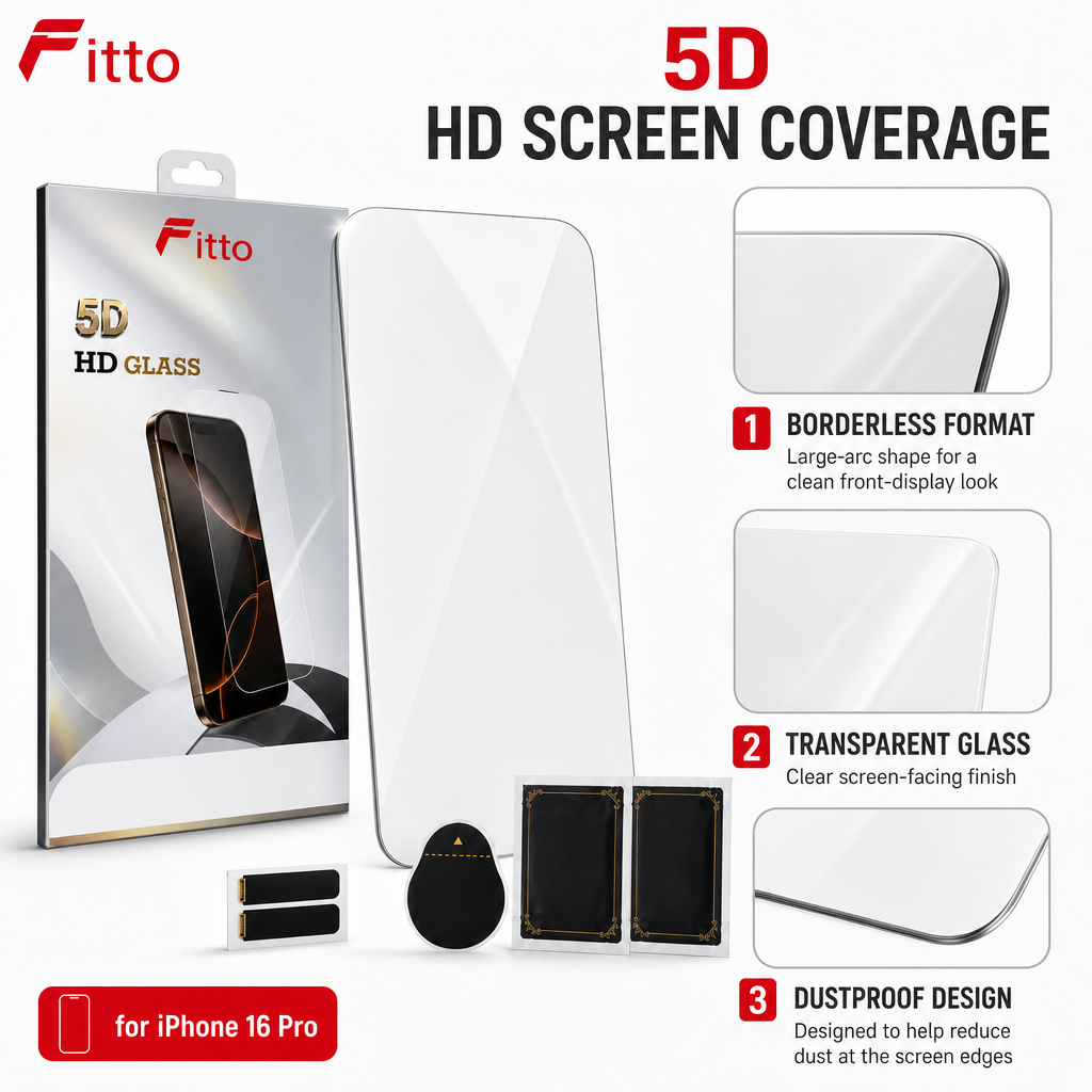 120 Pieces Screen Protectors for iPhone 16 Pro, 5D HD Tempered Glass, Borderless Dustproof Design