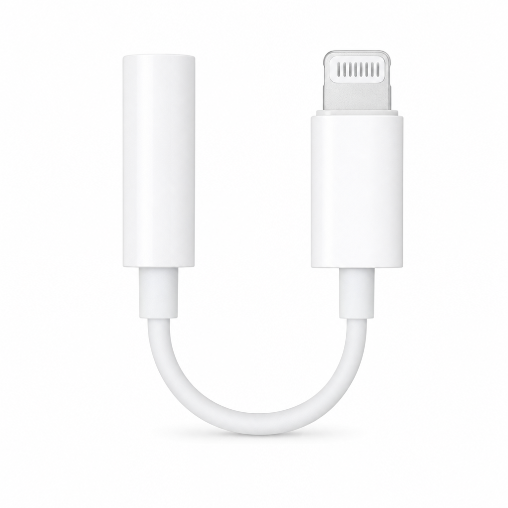 144 Pieces 8-Pin to 3.5mm Headphone Jack Adapter, White, Single Adapter