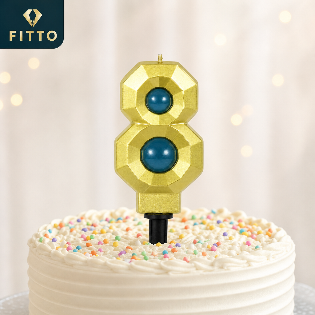 240 Pieces Assorted Colour Diamond Number 8 Cake Candle, 3 Inch, 1 Piece