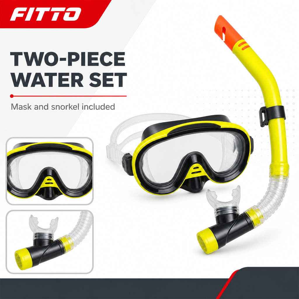 72 Pieces Swimming Mask and Snorkel Set, Yellow