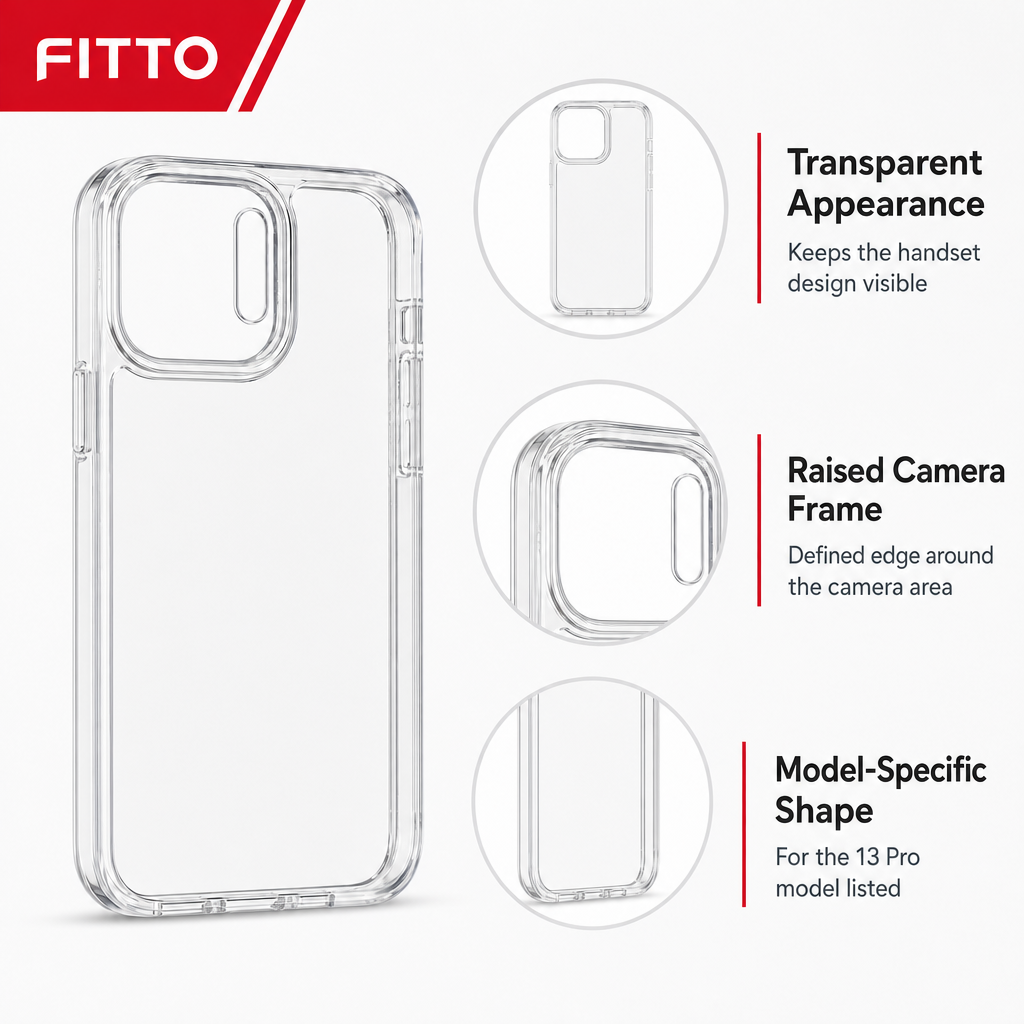 144 Pieces Clear Phone Cases with Raised Camera Frame for 13 Pro, Transparent Slim Cover