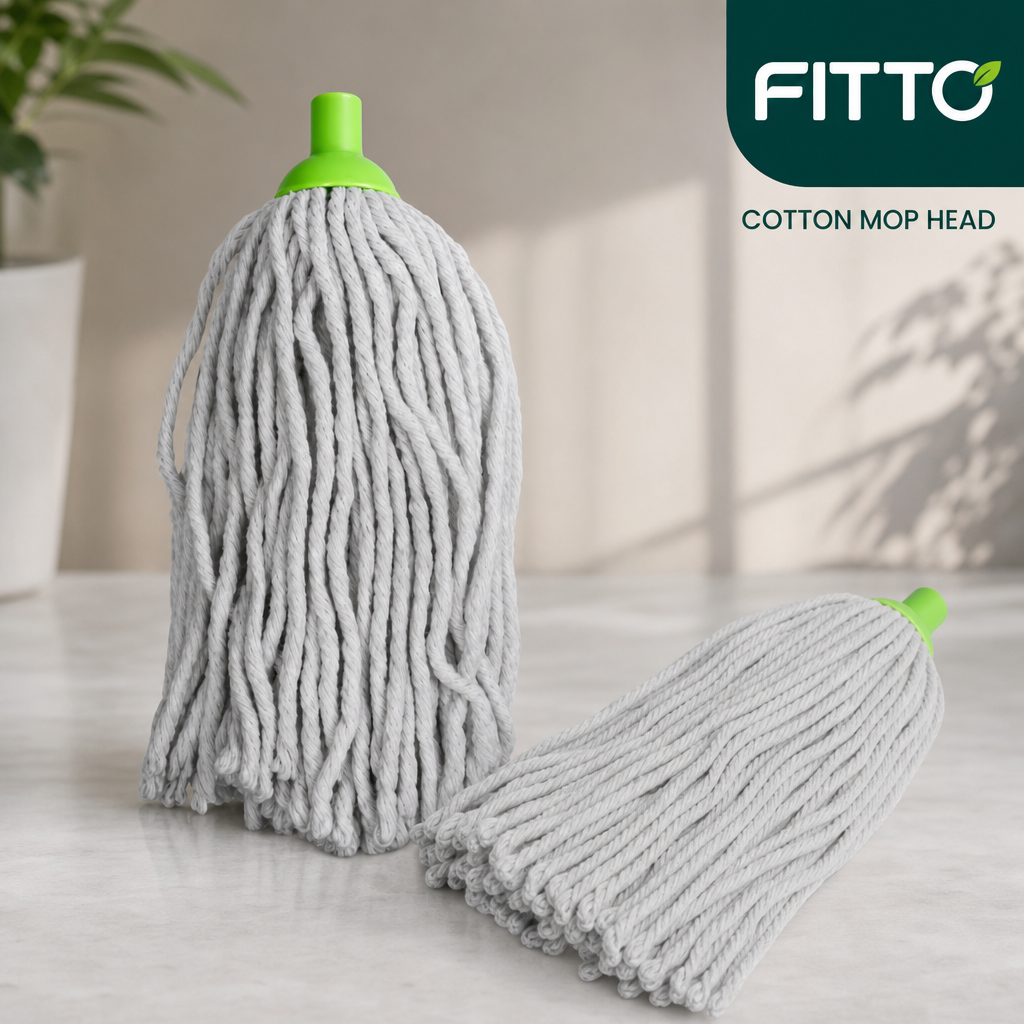 96 Pieces Cotton Mop Heads, 250 g, Grey and Green, Replacement Floor Cleaning Head