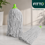96 Pieces Cotton Mop Heads, 250 g, Grey and Green, Replacement Floor Cleaning Head