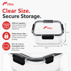 96 Pieces Leak-Proof Sealed Food Storage Containers, 1200 mL, Rectangular, 20 x 14 x 7.6 cm