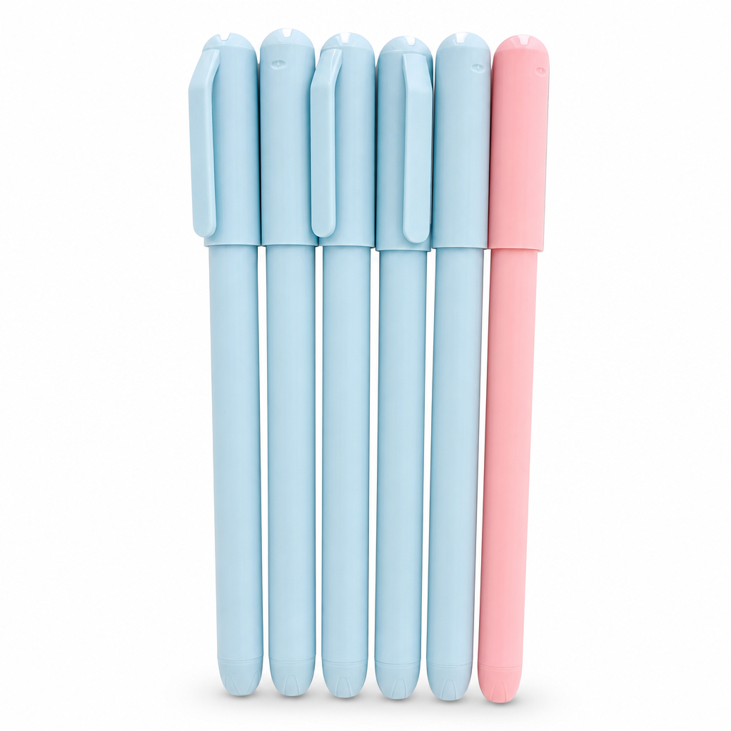 120 Pieces Ball Pens, Pastel Blue and Pink Matt Body Colours, 6 Pack
