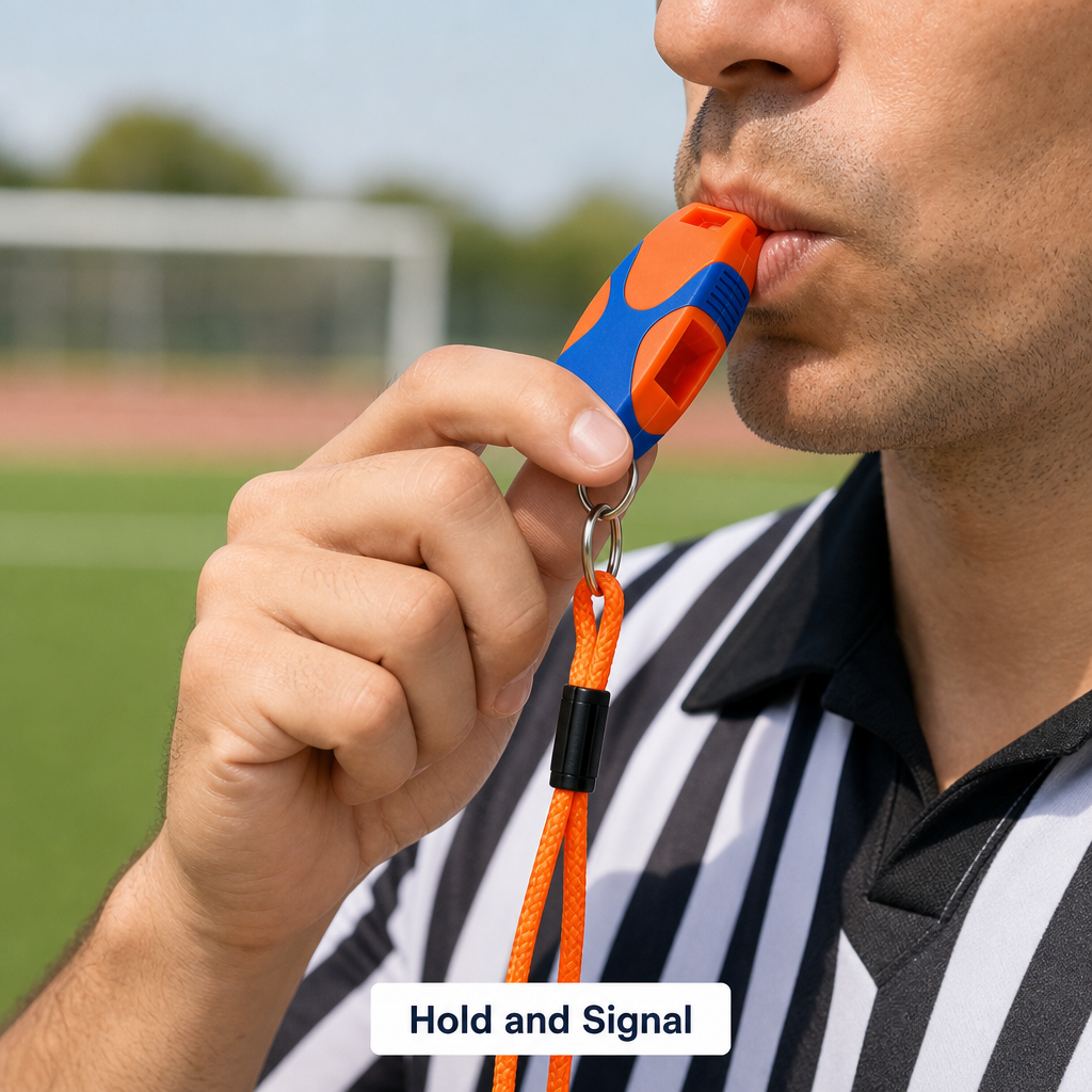 96 Pieces Pealess Sports Whistles with Lanyard, Blue and Orange, 1 Piece