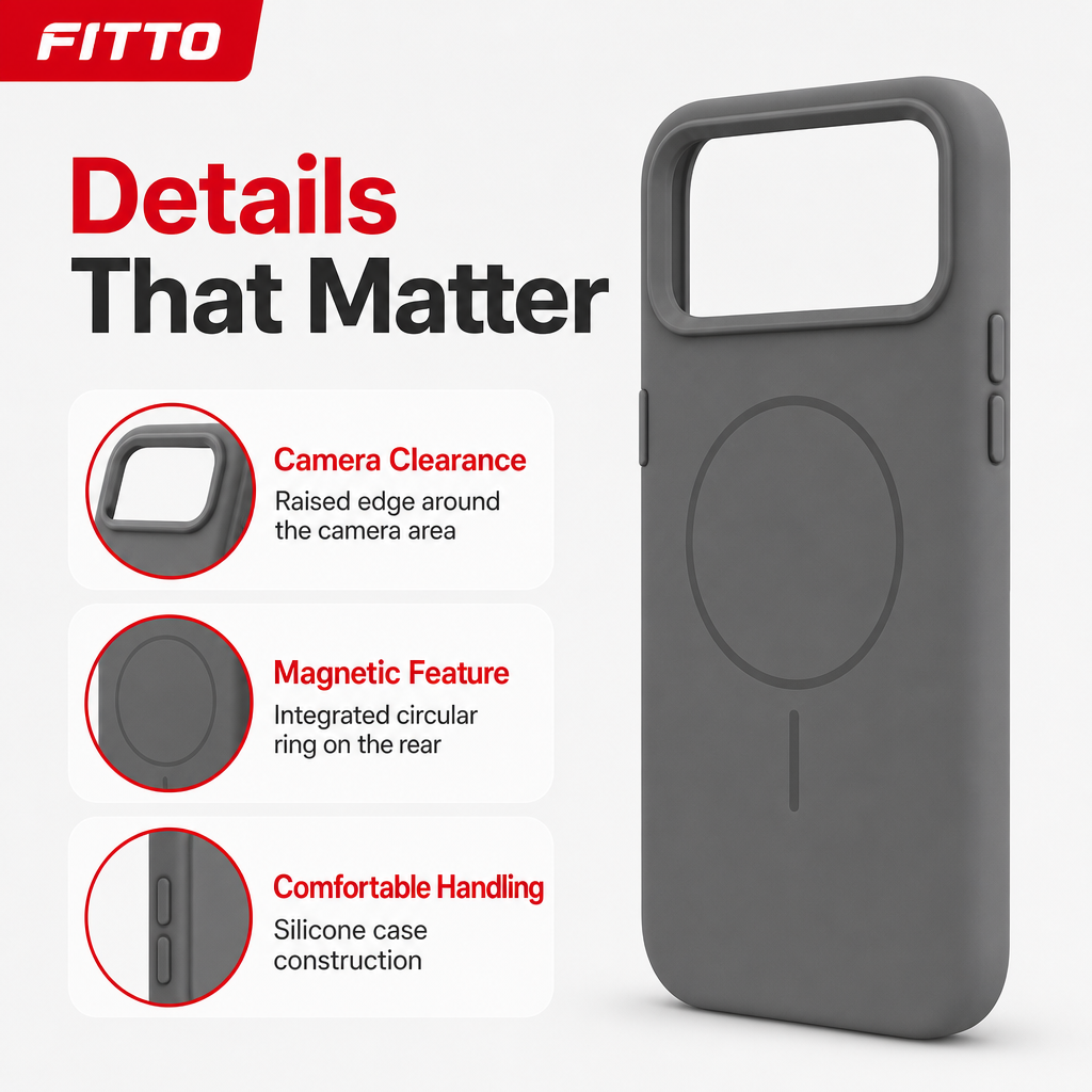 120 Pieces Silicone Magnetic Phone Cases with Raised Camera Protection, Gray