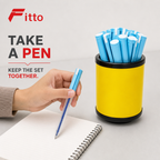96 Pieces Ball Pens with Pen Holder, Blue Ink, 25 Pack