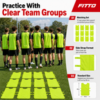 48 Pieces Sports Training Bibs with Side Straps, Standard Size, Neon Green, 12-Piece Pack