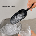 96 Pieces Ice Scoop, Black Painted Aluminium Scoop with Round Edge, Long Handle, 35 cm
