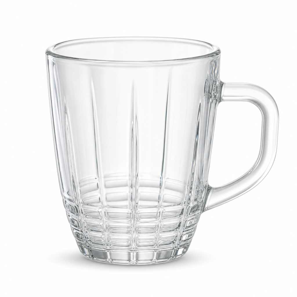 96 Pieces Clear Glass Mug with Handle, Single Drinkwares Cup for Coffee, Tea and Cold Beverages