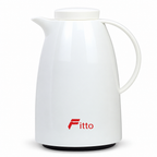 72 Pieces Plastic Vacuum Flask with Glass Refill, 1 Litre, White and Gold