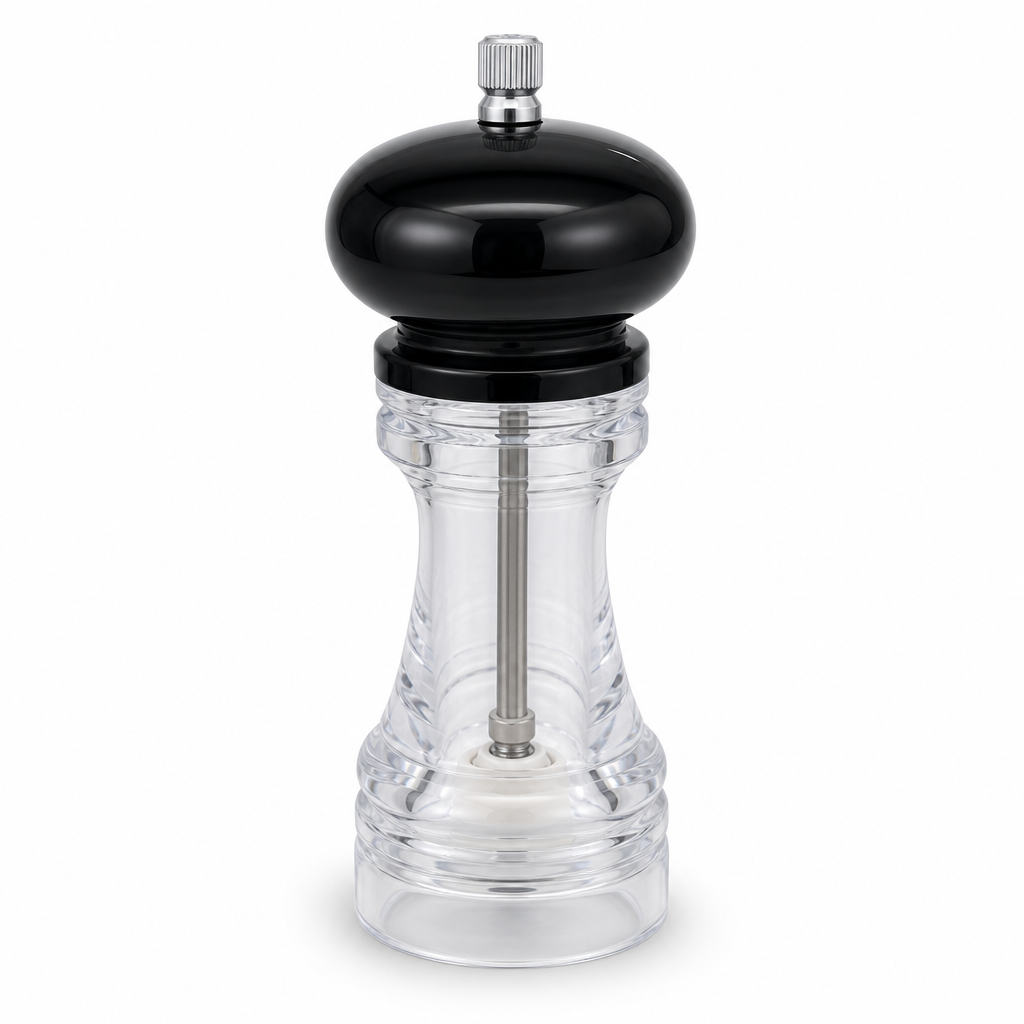 144 Pieces Manual Pepper Grinder, Black and Clear, Hand-Operated Seasoning Mill, 25 x 8 x 8 cm, 1 Piece