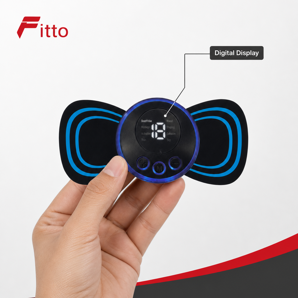 120 Pieces Electronic Mini Massager with Digital Display, Black and Blue, 1 Piece