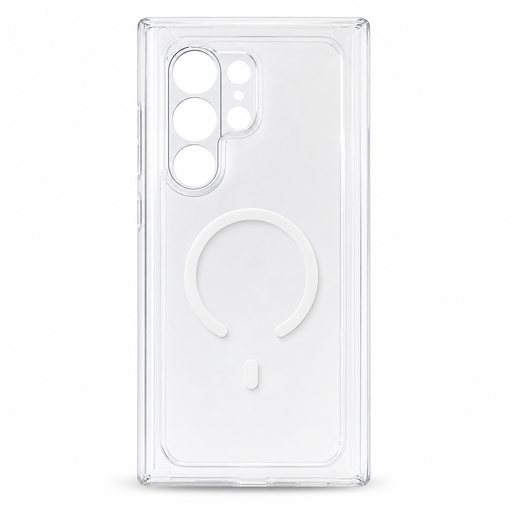 96 Pieces Crystal Clear Magnetic Phone Cases with Ring, Raised Camera Protection and Wireless Charging Support