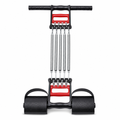72 Pieces Chest Puller with 5 Resistance Springs, Hand Grips, Home Strength Training Equipment, Black and Red, 1 Piece