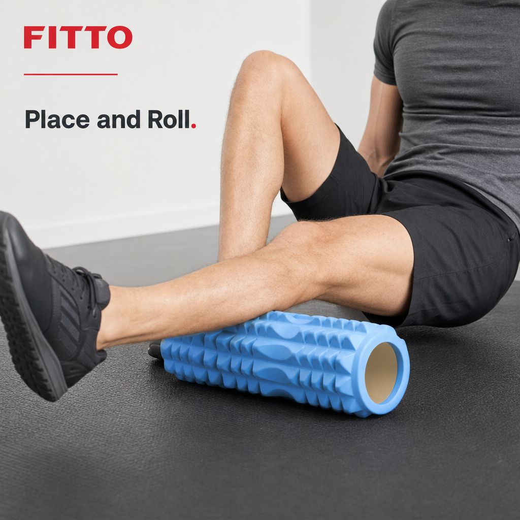 72 Pieces Textured Foam Yoga Roller, 44 cm, Light Blue